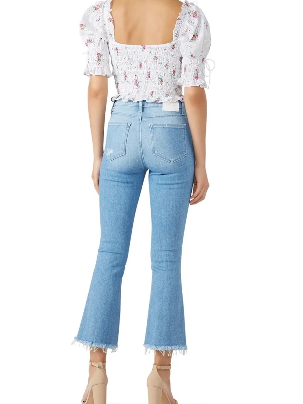 For Love & Lemons Tarte Eyelet Smocked Blouse - Picture 8 of 9